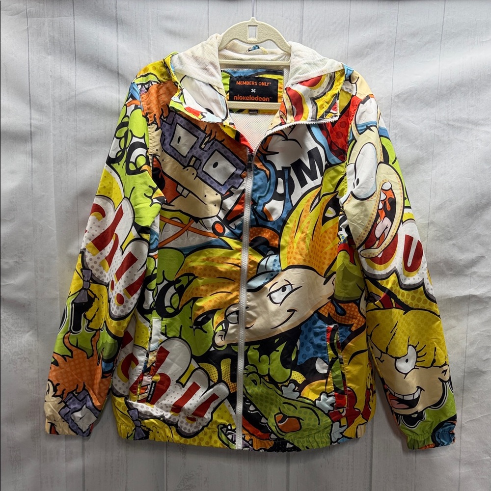 Members Only X Nickelodeon Rugrats & Friends Zip Up Hooded Windbreaker Jacket